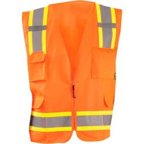 Occunomix Value Solid Two-Tone Vest Class 2 Hi-Vis Orange XL,  ECO-ATRANS-OXL